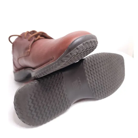 Geox Respira Lace up Pebbled Mens Brown Leather Shoes Size 45 - US-12