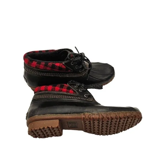 G.H. Bass Duck Boots Womens 7 Buffalo Plaid Waterproof Rain Snow Hiking