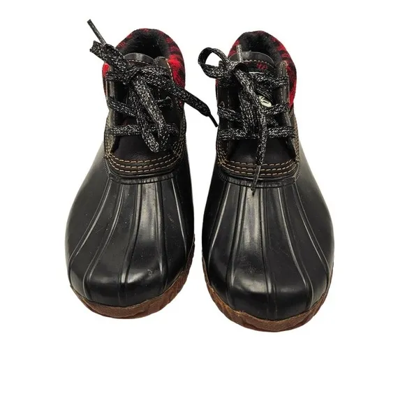G.H. Bass Duck Boots Womens 7 Buffalo Plaid Waterproof Rain Snow Hiking