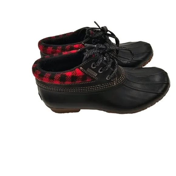 G.H. Bass Duck Boots Womens 7 Buffalo Plaid Waterproof Rain Snow Hiking