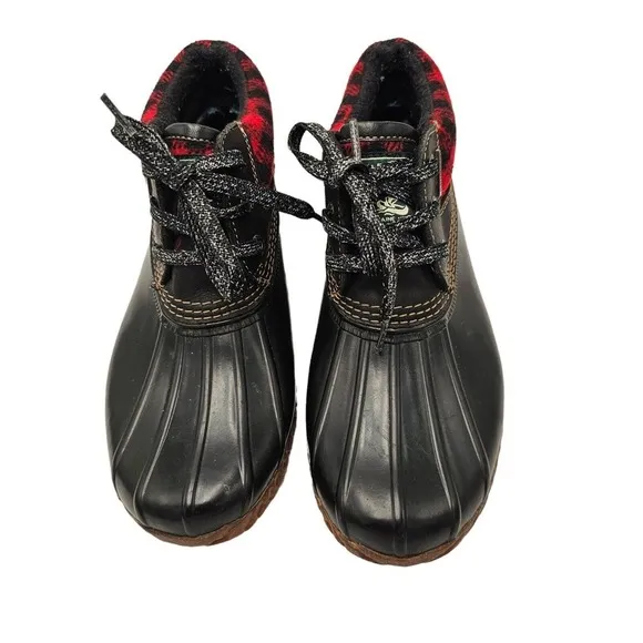G.H. Bass Duck Boots Womens 7 Buffalo Plaid Waterproof Rain Snow Hiking
