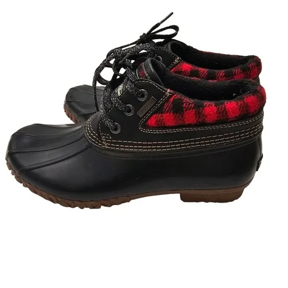 G.H. Bass Duck Boots Womens 7 Buffalo Plaid Waterproof Rain Snow Hiking