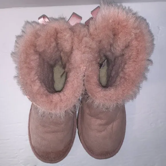 Girl's Pink UGG Boots with Bows