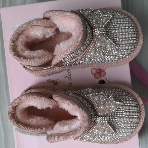 Girls rhinestone winter boots