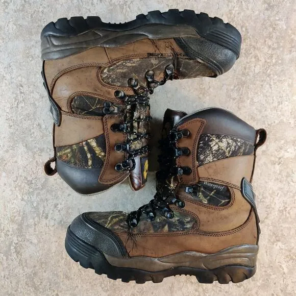 Golden Retriever 1000gm Men’s Hunting Boots 4100 Camo Brown Lace Up Size 8.5 W