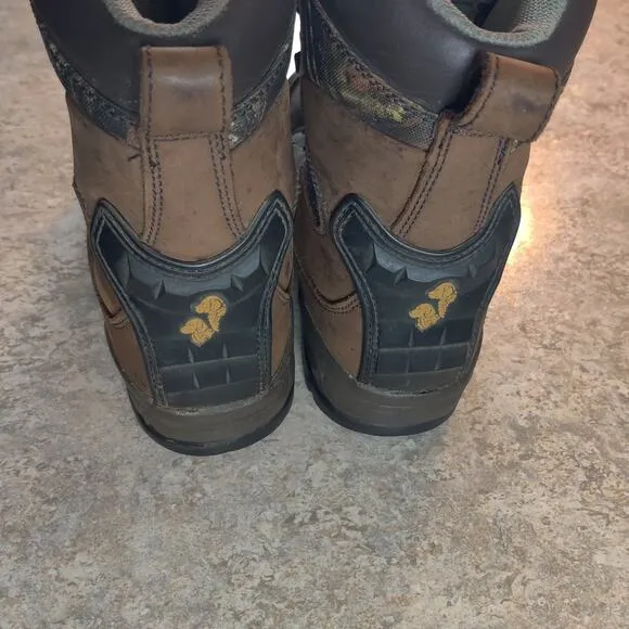 Golden Retriever 1000gm Men’s Hunting Boots 4100 Camo Brown Lace Up Size 8.5 W