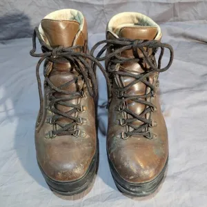 Gronell Brown Leather Traditional Classic Hiking Boots Men Size 45