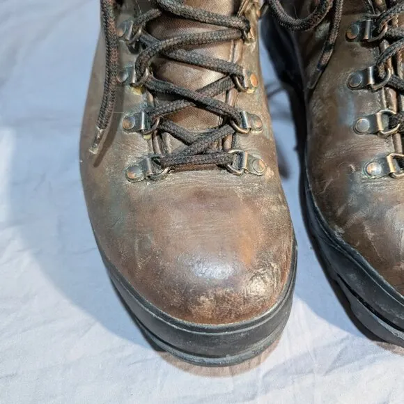 Gronell Brown Leather Traditional Classic Hiking Boots Men Size 45