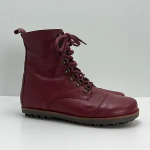 Gudrun Sjoden Nappa Leather Boots Mid Lace Up Red Womens EU 42 US 10 Lagenlook