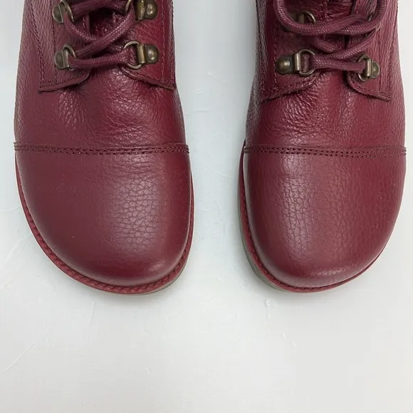 Gudrun Sjoden Nappa Leather Boots Mid Lace Up Red Womens EU 42 US 10 Lagenlook