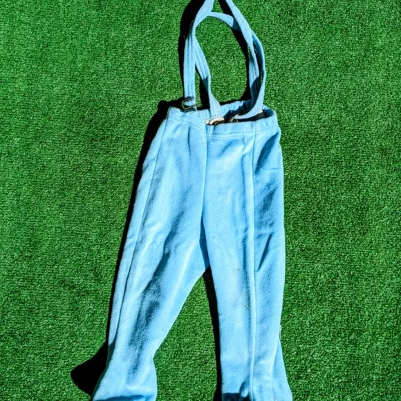 Handmade Retro 1970s Baby Blue Winter Coat/Overall/Hat 3Pc Vintage 18-24mths Set