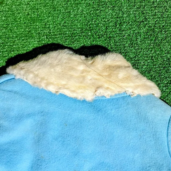 Handmade Retro 1970s Baby Blue Winter Coat/Overall/Hat 3Pc Vintage 18-24mths Set