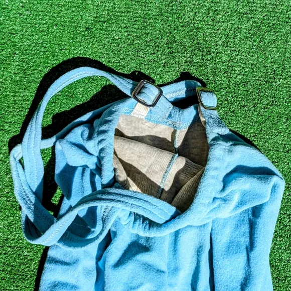 Handmade Retro 1970s Baby Blue Winter Coat/Overall/Hat 3Pc Vintage 18-24mths Set