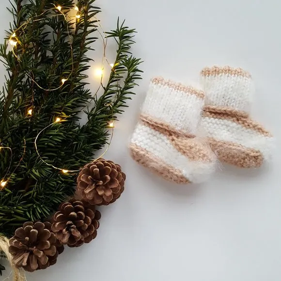 Handmade Wool Kids Booties / Style 12