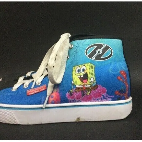 Heelys-Youth Sz 6-Hustle Spongebob-HES10362 -No Wheels-Blue Ocean TV Nickelodeon