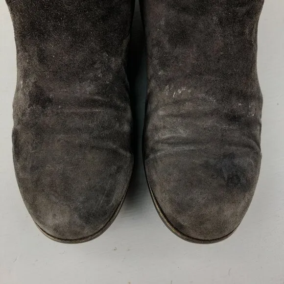Henry Barneys NY Women's Size 8** Brown Leather Fur Cuffed Winter Mid Calf Boots