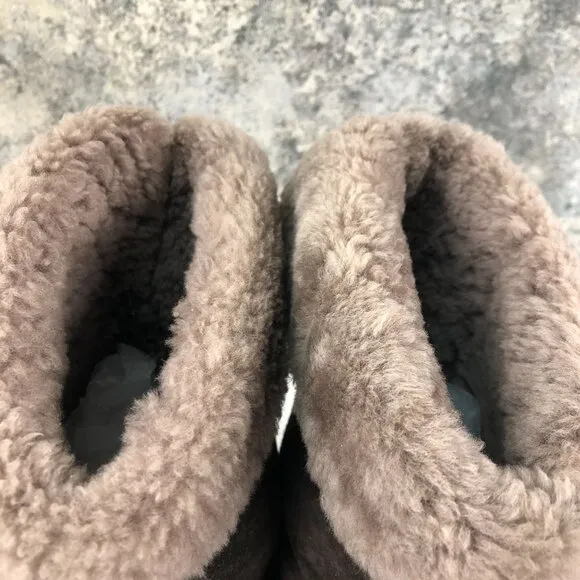 Henry Barneys NY Women's Size 8** Brown Leather Fur Cuffed Winter Mid Calf Boots