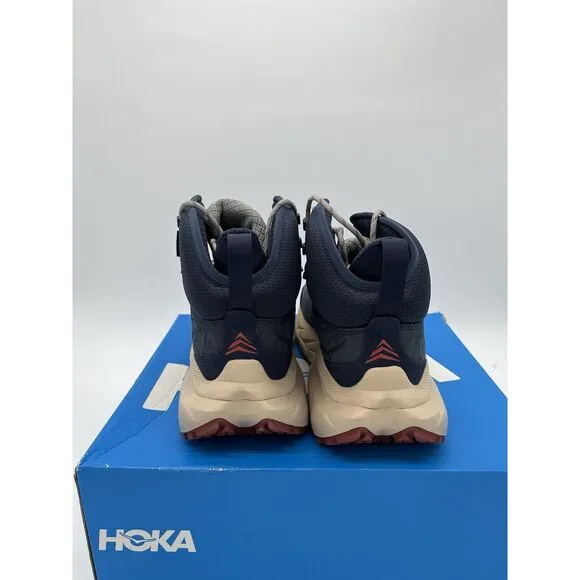 HOKA Kaha 2 GTX Size 7.5 Womens Navy Blue Beige Hiking Boots 1130529 LSSND