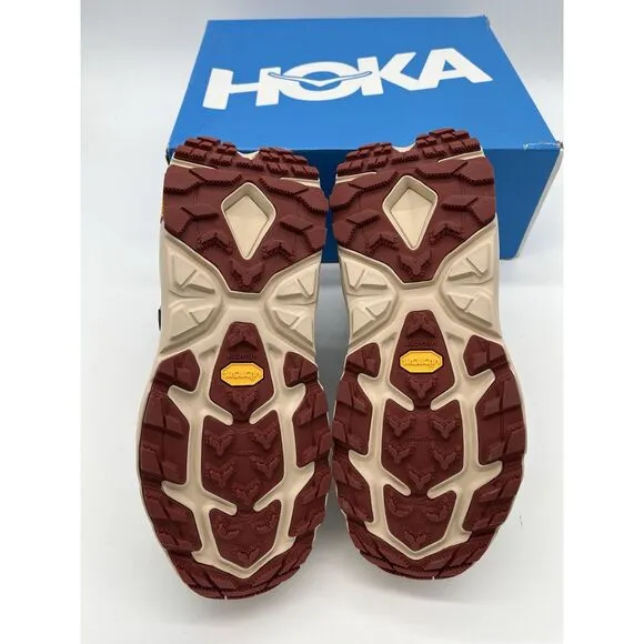 HOKA Kaha 2 GTX Size 7.5 Womens Navy Blue Beige Hiking Boots 1130529 LSSND