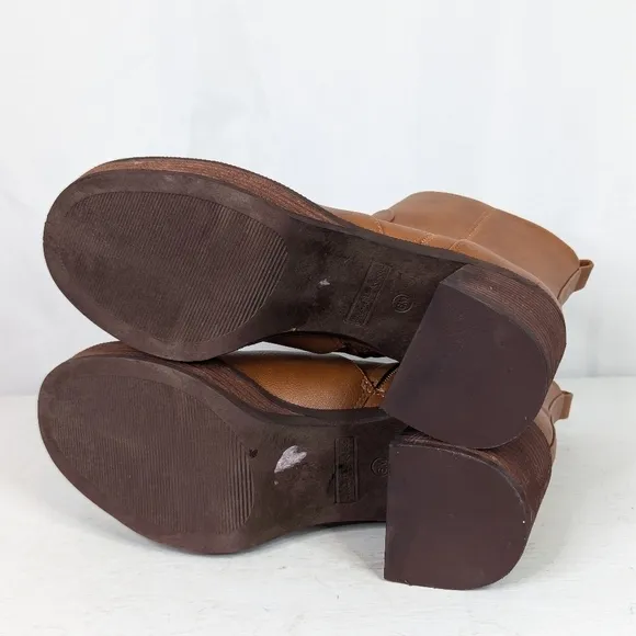 House of Harlow 1960 Festival Faux Leather Chunky Block Heel Ankle Boots