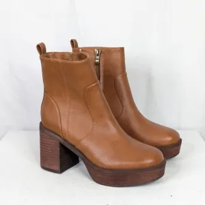 House of Harlow 1960 Festival Faux Leather Chunky Block Heel Ankle Boots