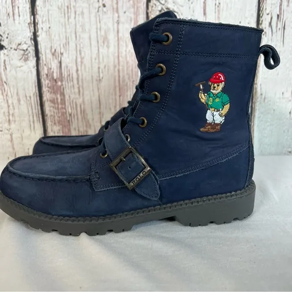 🎉HP🎉 Polo Ralph Lauren Boys Ranger HI II Leather Lace Up Boots Size 6 LIKE NEW
