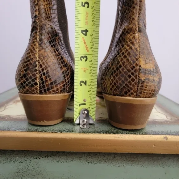 Hudson London Beryl Reptile Print Leather Boots Size 7