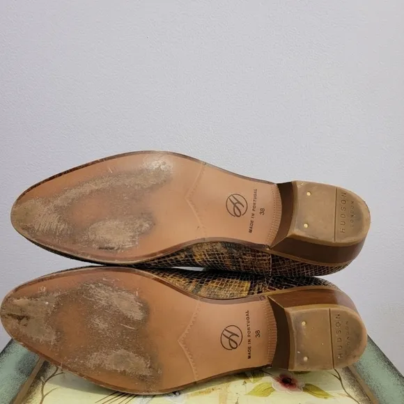Hudson London Beryl Reptile Print Leather Boots Size 7