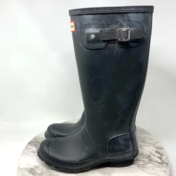 Hunter Classic Tall Rubber Rain Boots 4-Youth 5/36-WNS Equestrian Preppy Neutral