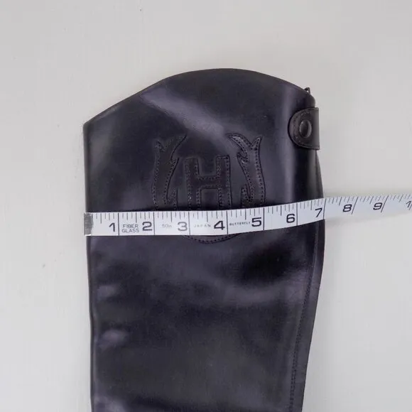 hunter h crest leather tall riding boots equestrian quiet luxury classic