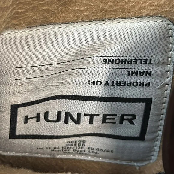 Hunter Men’s Gregg Espresso Rain/Snow Boots Size 12