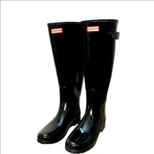 Hunter Original Tall Glossy Gloss Rain Fall Winter Waterproof Rubber Boot 8 New