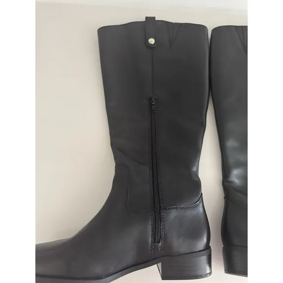 I.N.C. INTERNATIONAL CONCEPTS Fawne Riding Leather Boots black size 9M knee high