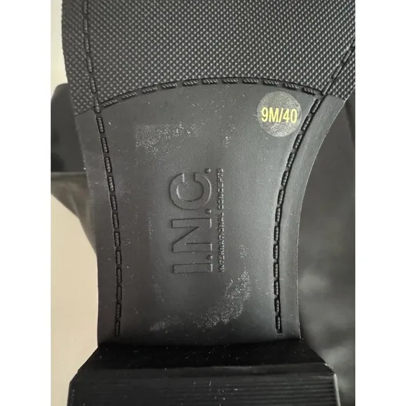 I.N.C. INTERNATIONAL CONCEPTS Fawne Riding Leather Boots black size 9M knee high