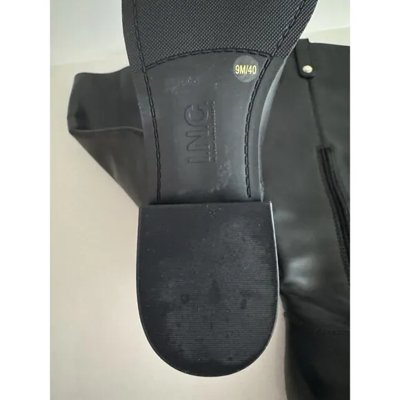 I.N.C. INTERNATIONAL CONCEPTS Fawne Riding Leather Boots black size 9M knee high