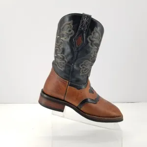 J B DILLON RESERVE Black LEATHER S TOE COWBOY BOOTS #JBR2002 MEN'S 8 EE