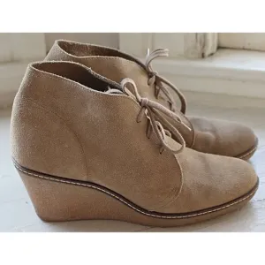 J Crew MacAlister Wedge Booties in color Sand, sz 10 - Excellent Condition!