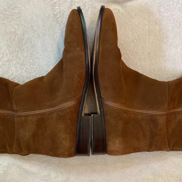 J Crew over the knee walnut brown suede boots Sz 12