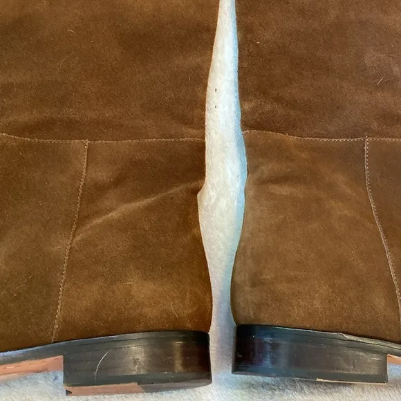 J Crew over the knee walnut brown suede boots Sz 12