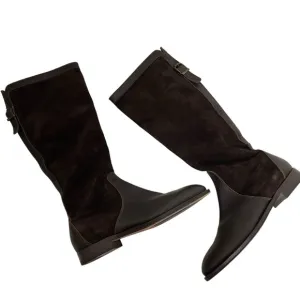 J Crew Suede Leather Brown Tall Riding Boots equestrian Size 7