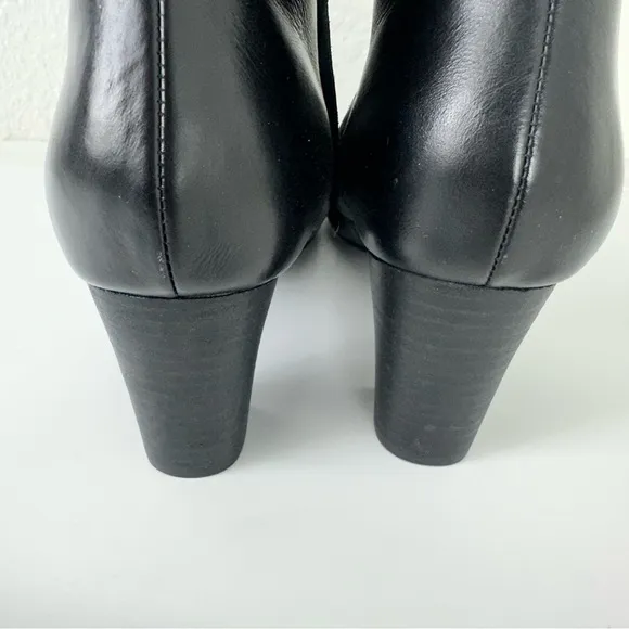 J. Jill Black Leather Riding Knee High Equestrian Heeled Boots Sz 9 side zipper