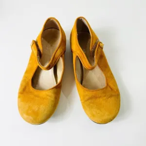 Jacadi Paris little girls Mary Jane’s in mustard