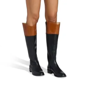 Jack Rogers Size 9 M Black/Brown Adaline Riding Boots Leather Equestrian FF-42