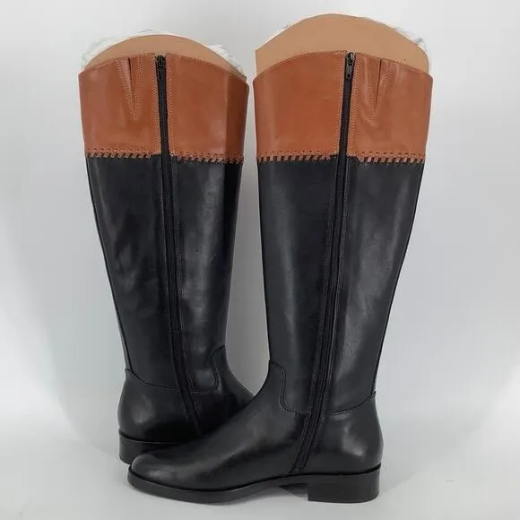 Jack Rogers Size 9 M Black/Brown Adaline Riding Boots Leather Equestrian FF-42