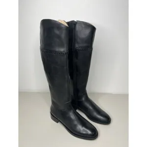 Jack Rogers Women Adaline Black Leather Riding Equestrian Tall Boots Size 6