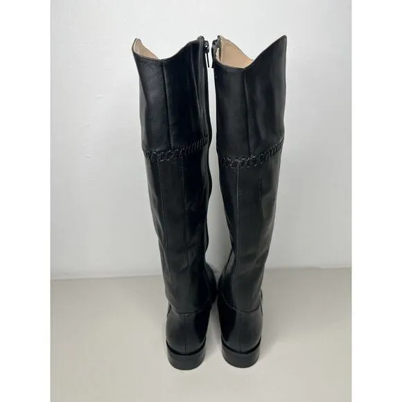 Jack Rogers Women Adaline Black Leather Riding Equestrian Tall Boots Size 6