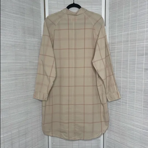 JACKSON ROWE Beau Dress Sandcastle Plaid Western Shirtdress Sz M Cottage…