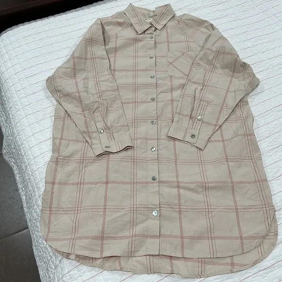 JACKSON ROWE Beau Dress Sandcastle Plaid Western Shirtdress Sz M Cottage…