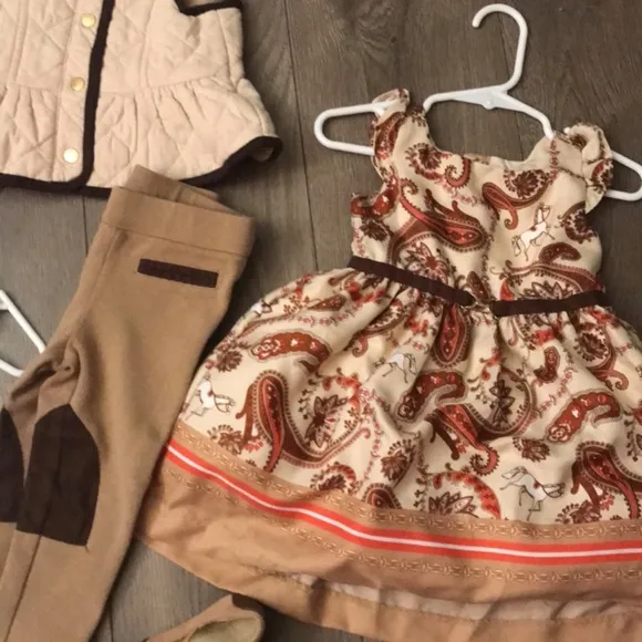 Janie &amp; Jack Riding Horses Coat , Vest, Dresses, Purse Shoes Size 6 -12 months