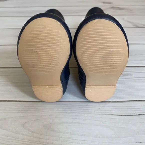 Janie and Jack Leather Riding Boots Navy Blue Size 4